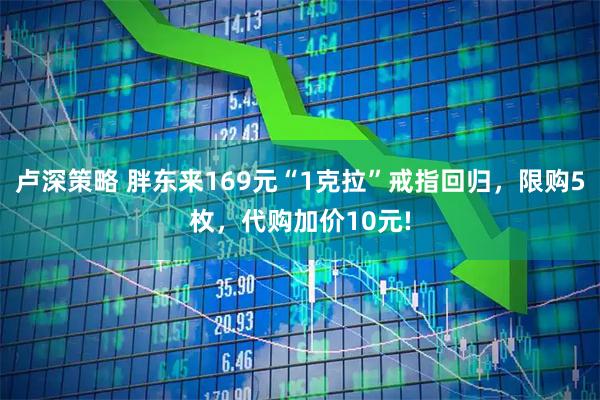 卢深策略 胖东来169元“1克拉”戒指回归，限购5枚，代购加价10元!